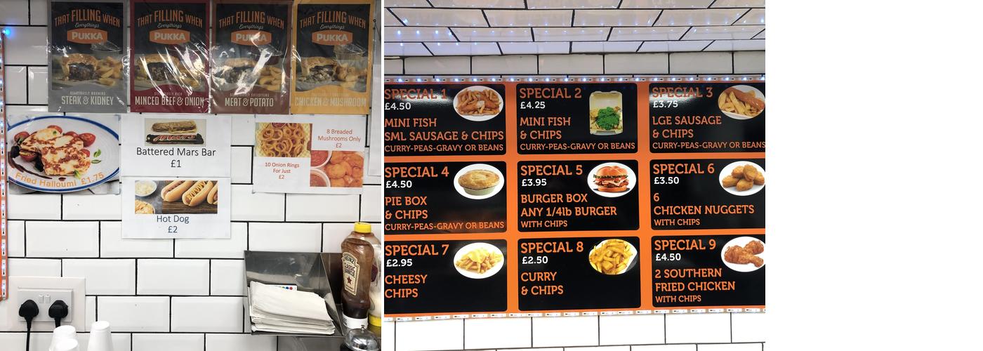 Gardiner's Fish & Chips Menu