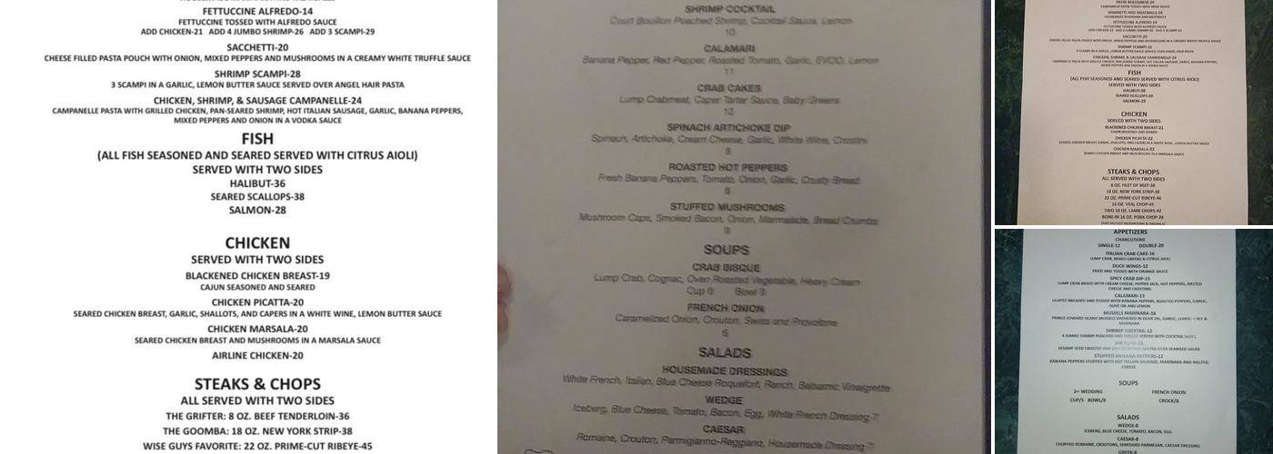 Wise Guys Lounge and Grill Menu