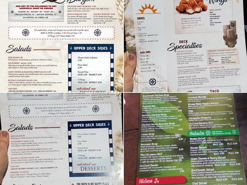 Upper Deck Bar & Grill Menu