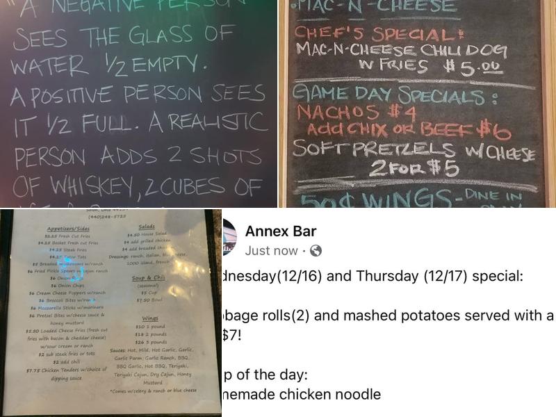 The Annex Bar & Grille Menu