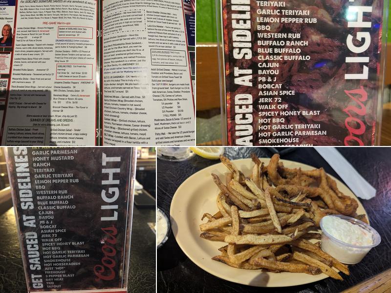 Sidelines Sports Bar & Grill Menu