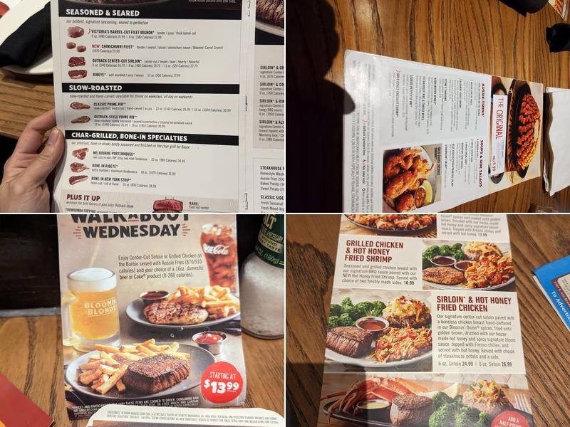 Outback Steakhouse Menu