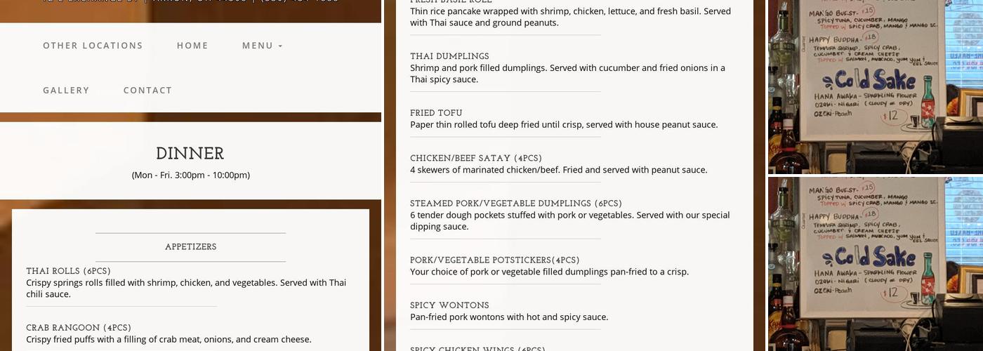 Pad Thai Menu