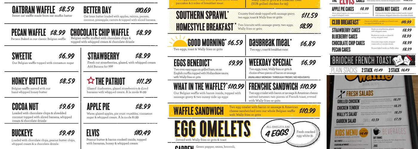 Wally Waffle Menu