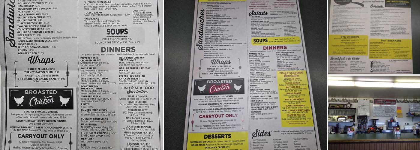 Studebaker's Country Restaurant Menu