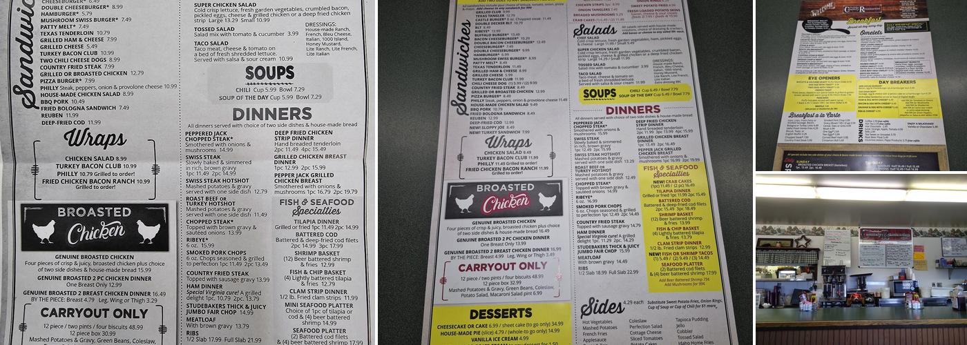 Studebaker's Country Restaurant Menu