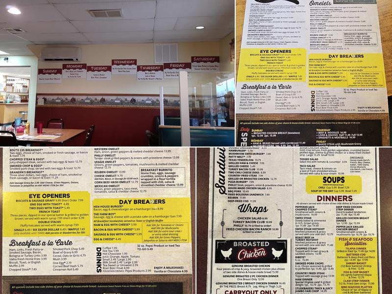 Studebaker's Country Restaurant Menu