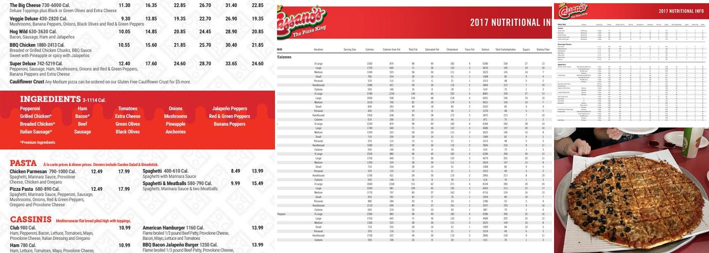 Cassano's Pizza King Menu