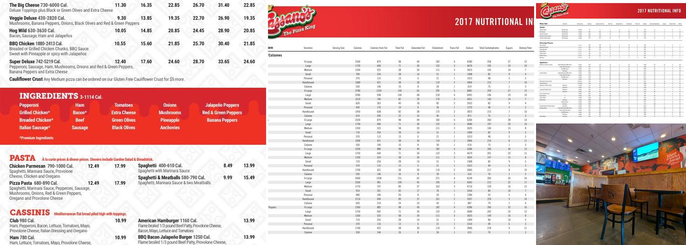 Cassano's Pizza King Menu