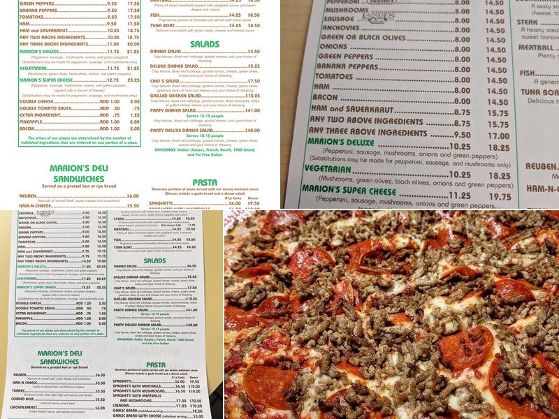 Marion's Piazza Menu