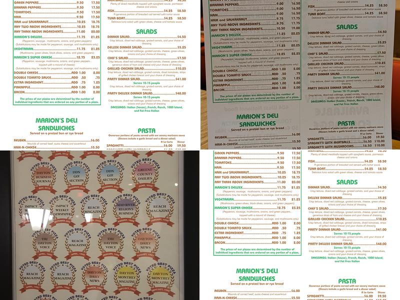 Marion's Piazza Menu