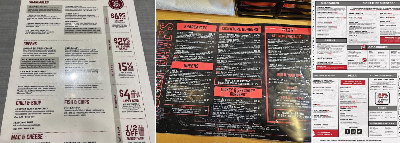 Bagger Dave's Menu