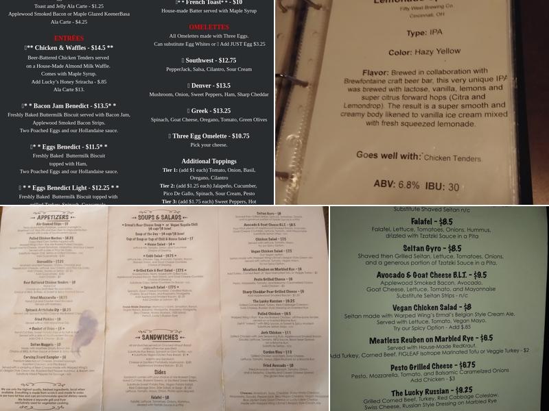 Lucky's Taproom & Eatery Menu