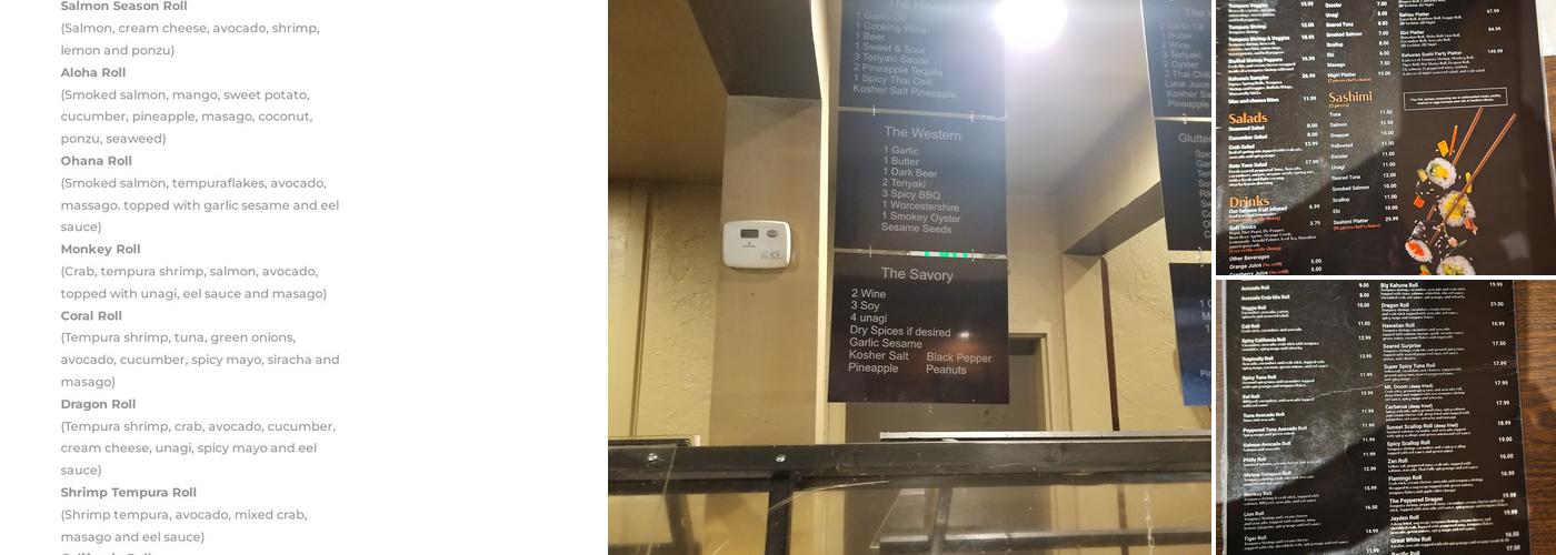 Kahunas Mongolian BBQ and Sushi Menu