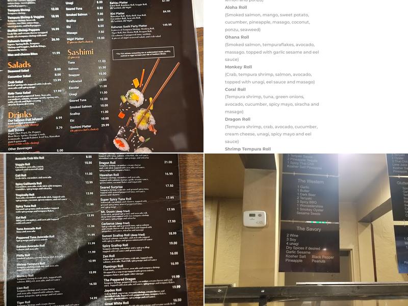 Kahunas Mongolian BBQ and Sushi Menu