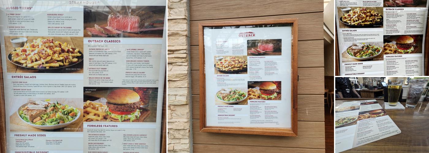 Outback Steakhouse Menu