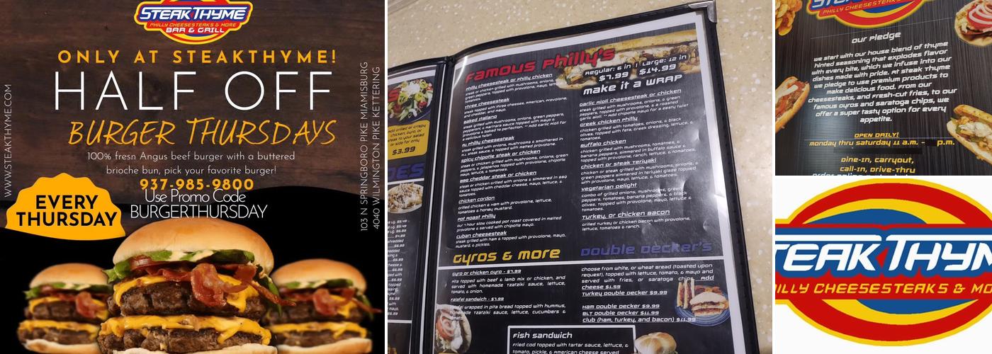Steak Thyme Menu