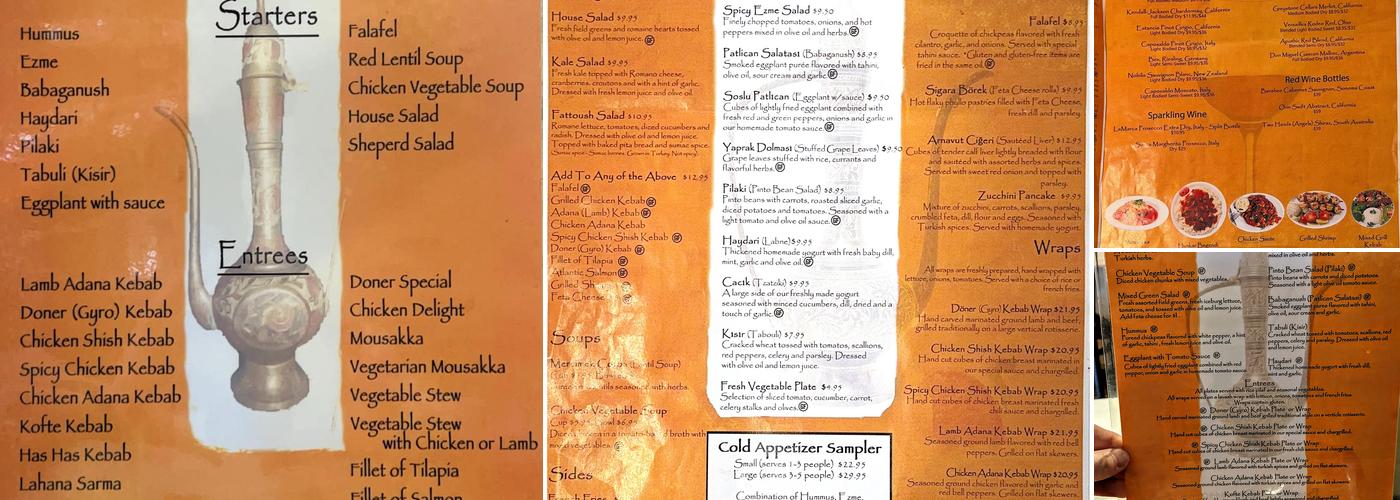 Pasha Grill Menu