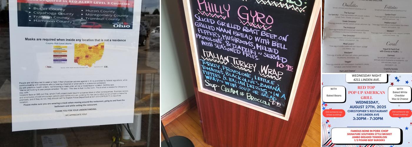 Christopher's Restaurant & Catering Menu