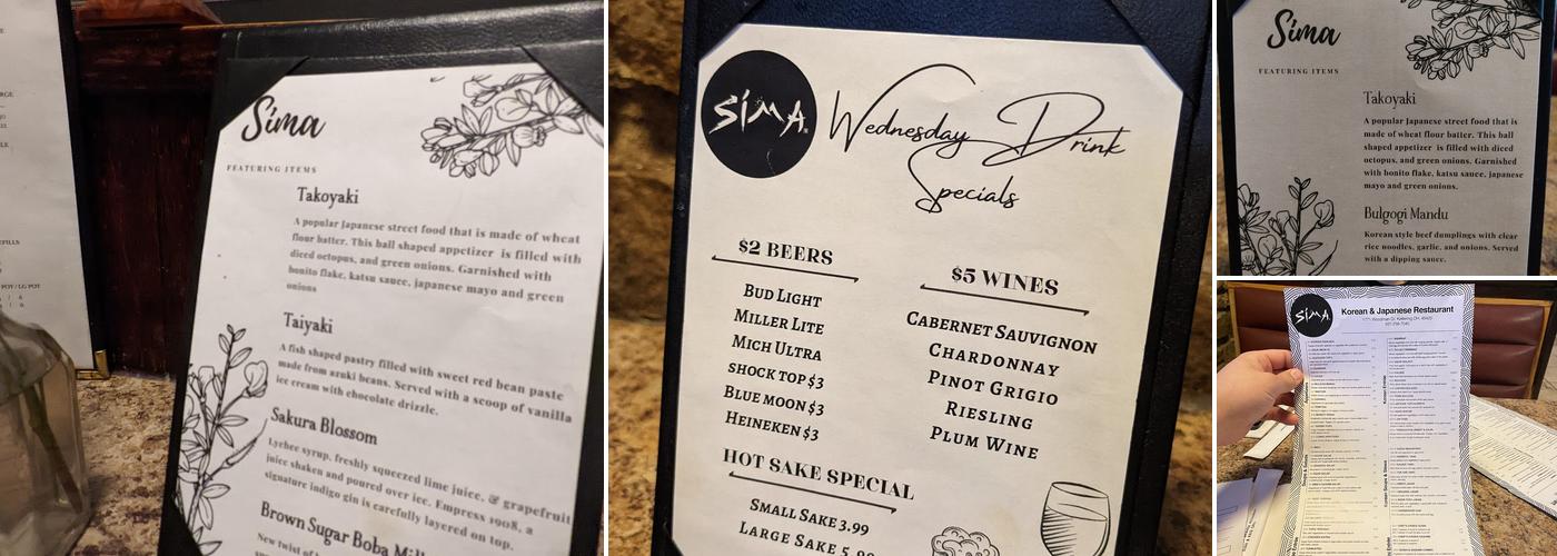 Sima Menu