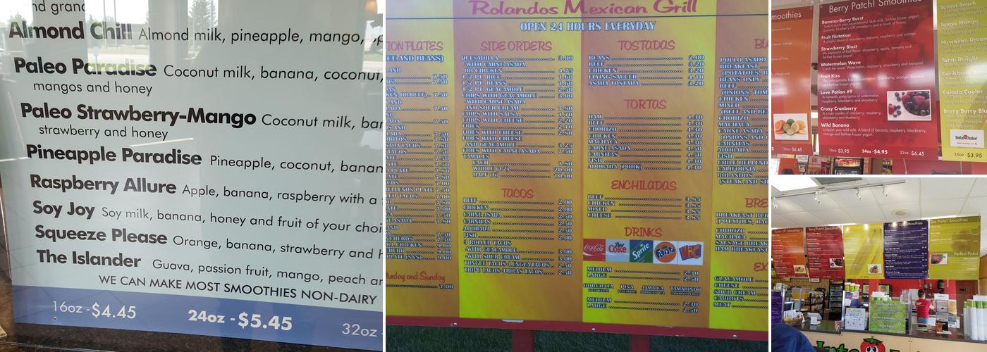 Subway Menu