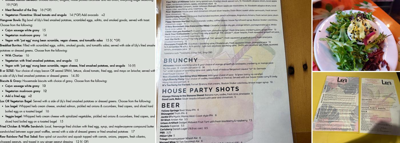 Lily's Dayton Menu