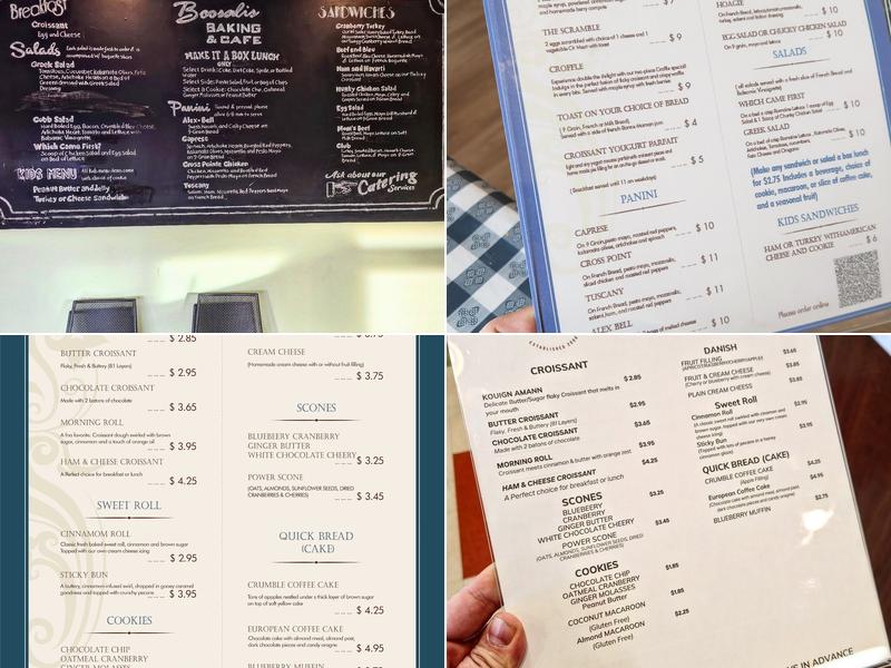 Boosalis Baking and Cafe Menu