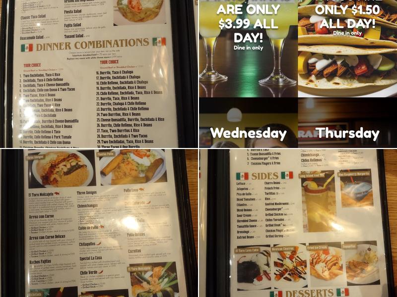 El Toro Mexican Bar & Grill Menu