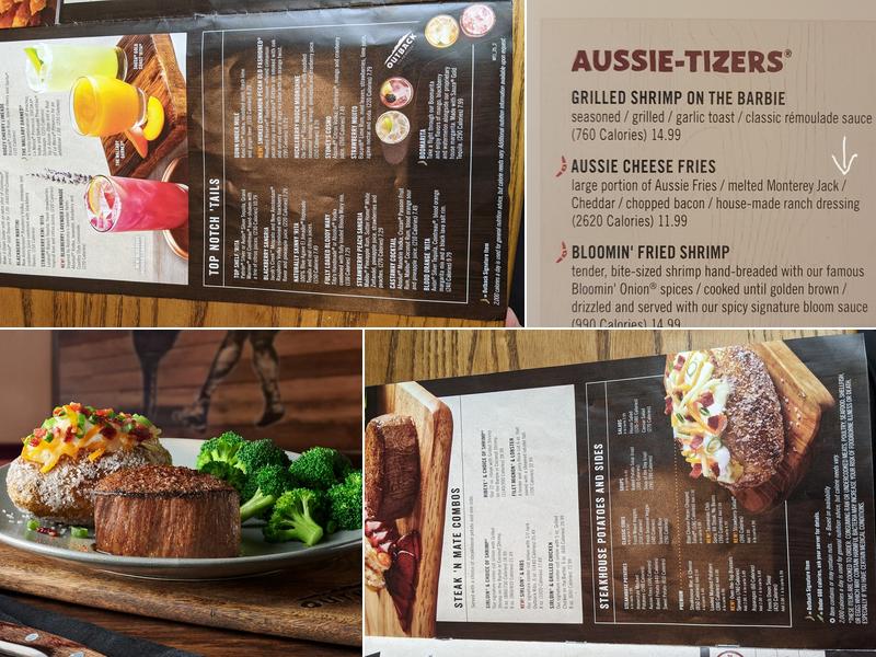 Outback Steakhouse Menu