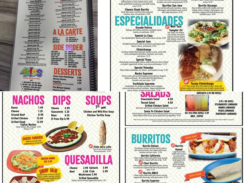Don Patron Mexican Bar & Grill Menu