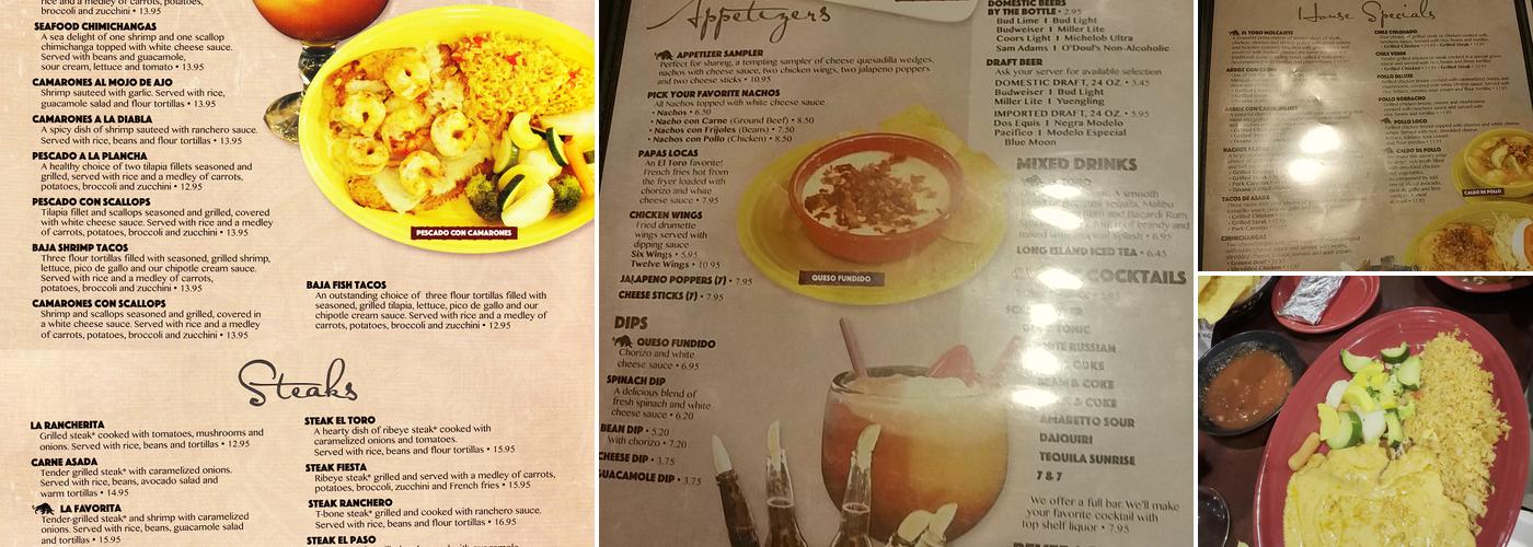 El Toro Mexican Bar & Grill Menu