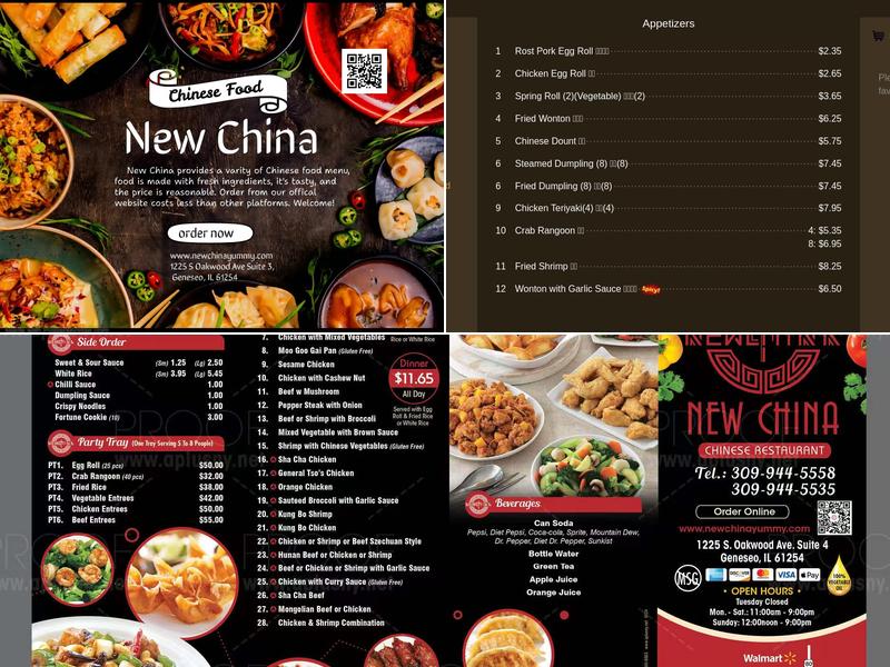 New China Menu