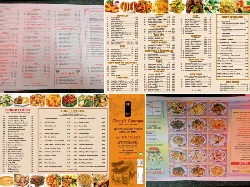 Cheng's Gourmet Menu