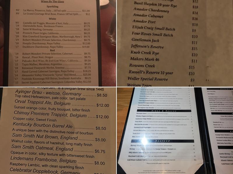 Carvers Steaks & Chops Menu