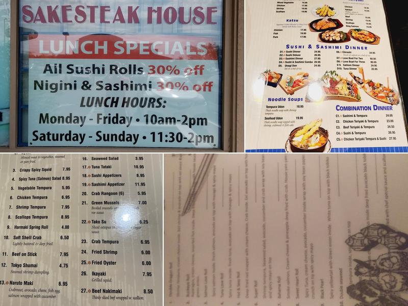 Sake Japanese Steak House & Sushi Bar Menu