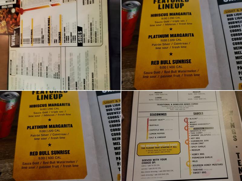 Buffalo Wild Wings Menu