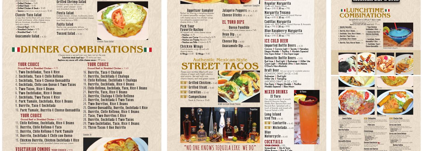 El Toro Bar & Grill Menu
