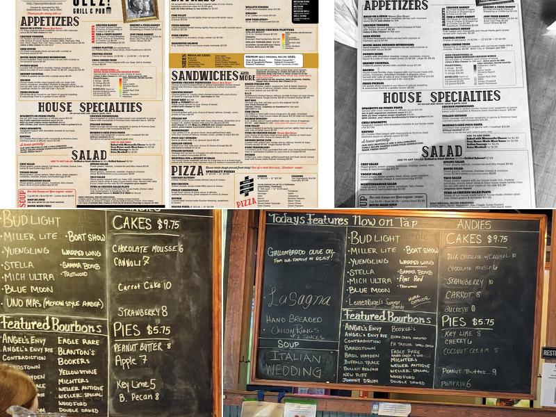 Geez Grill & Pub Menu