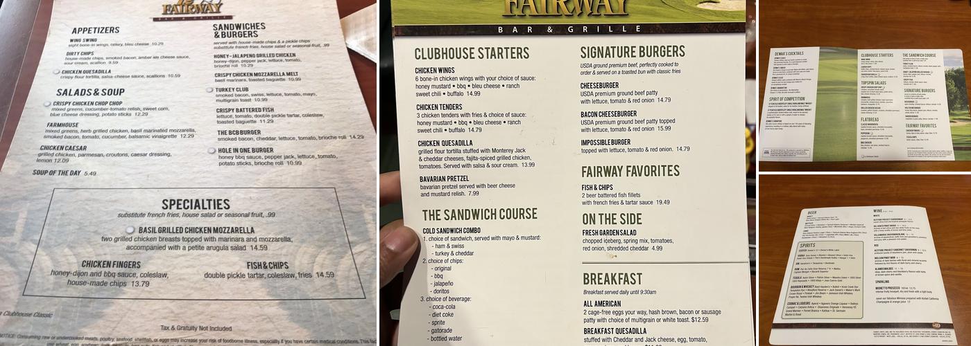 12th Fairway Bar and Grill Menu