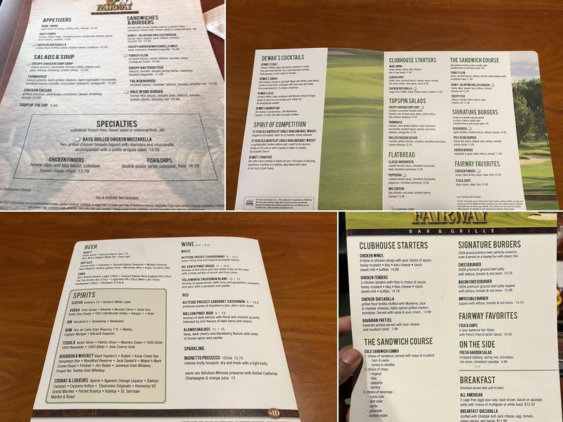 12th Fairway Bar and Grill Menu