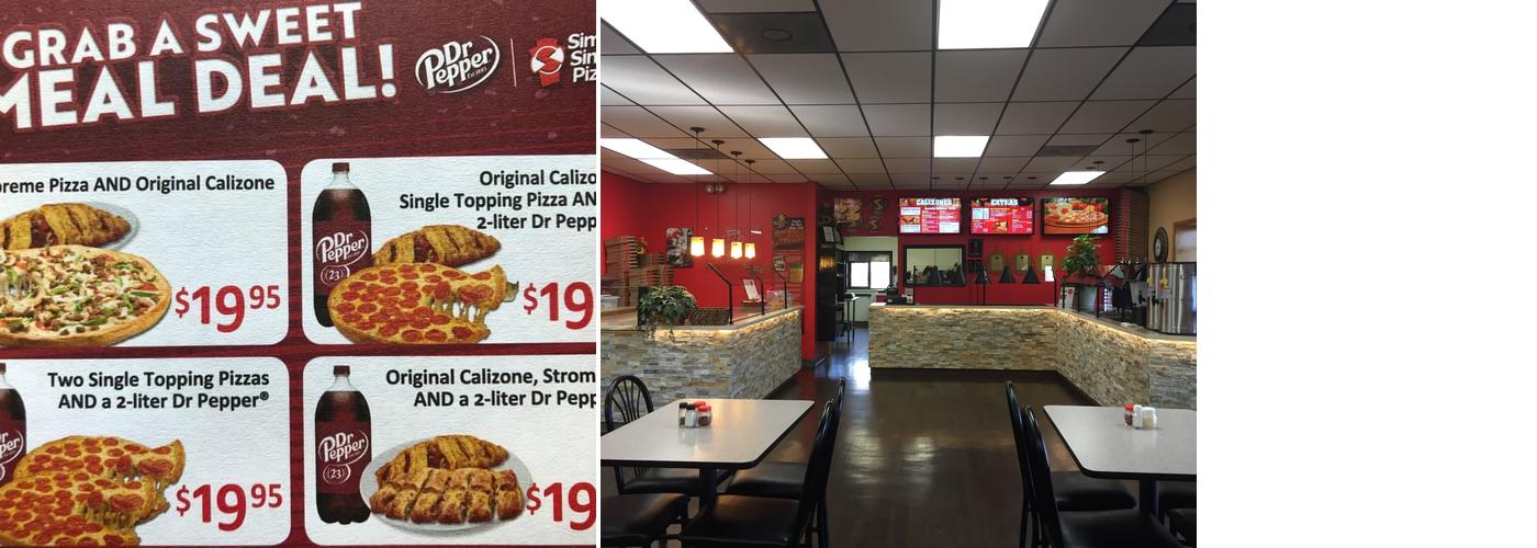 Simple Simon's Pizza Menu