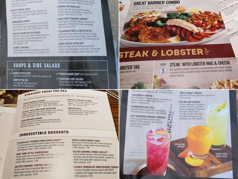 Outback Steakhouse Menu