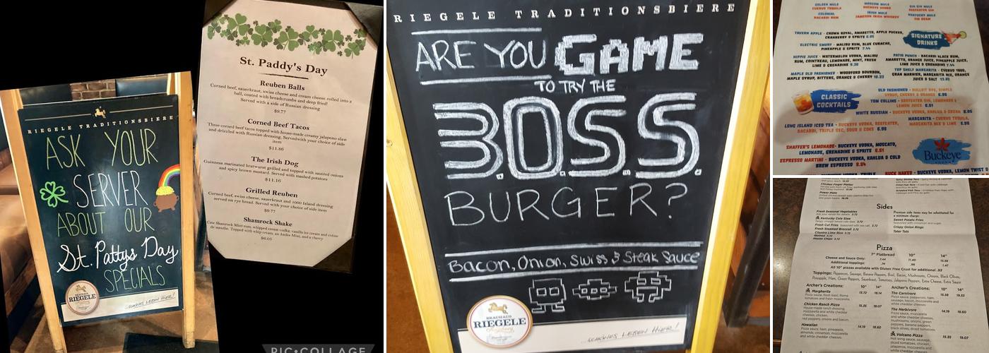 Archers Tavern Kettering Menu