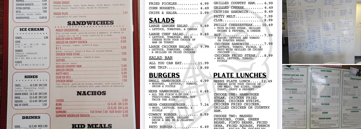 Herb's Menu