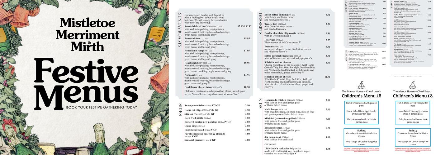 The Manor Restaurant Menu