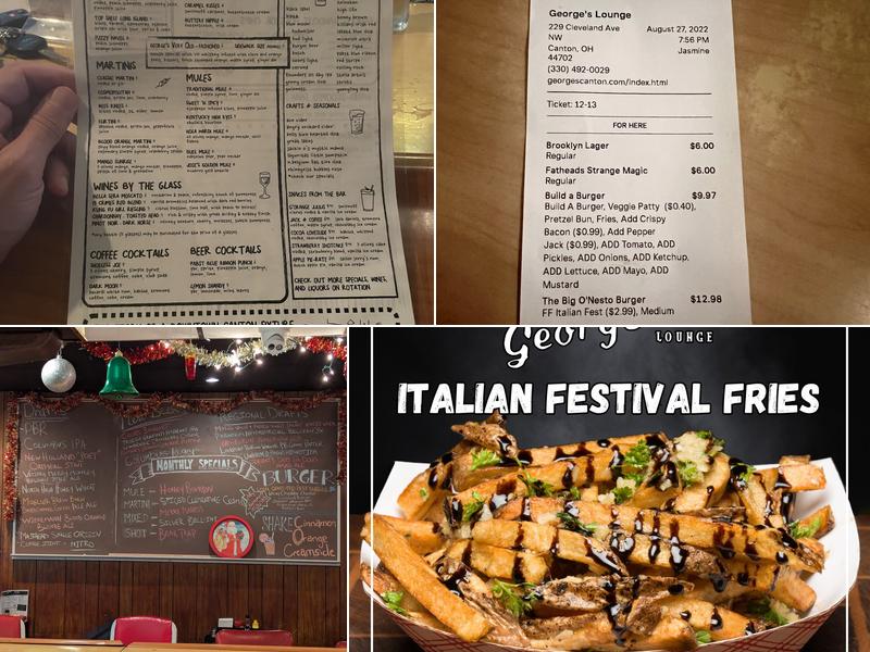 George's Lounge Menu