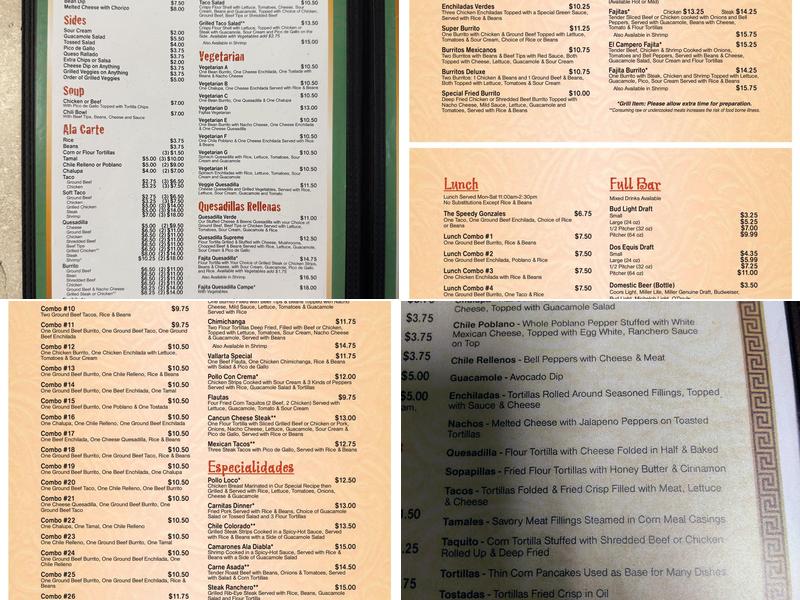 El Campero Menu