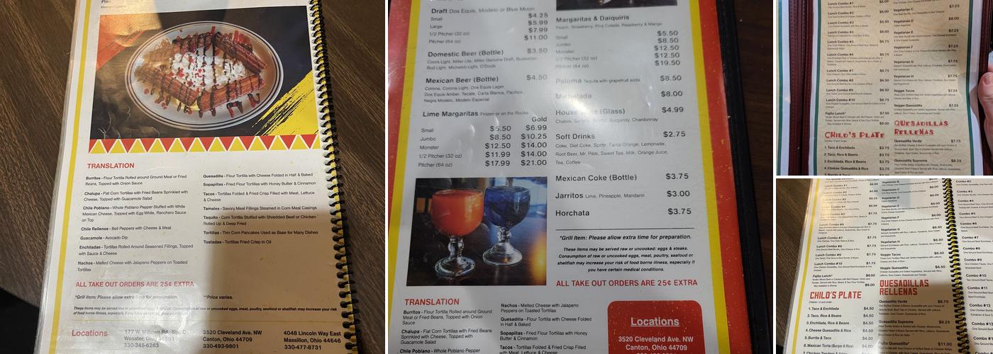 El Campesino Menu