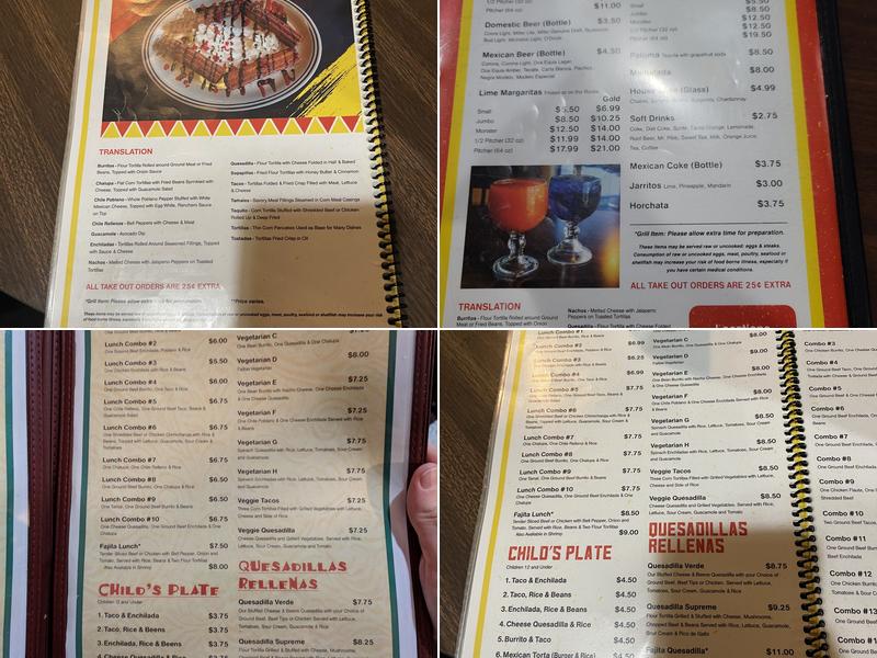 El Campesino Menu