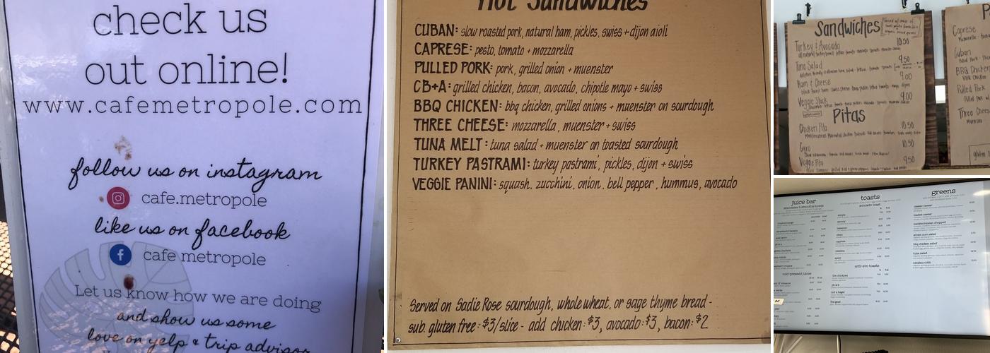 Cafe Metropole Menu